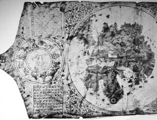 خرائط العالم القديم بدقة عالية - خرائط العالم العتيقة خريطة المقر الرئيسي لأوروبا في القرن الخامس عشر باللغة الروسية